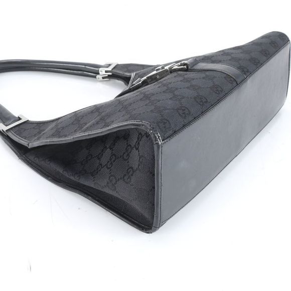 Gucci GG Canvas Jackie 002-1067 Leather Shoulder Bag Shoulder Hand Black - Picture 4 of 11